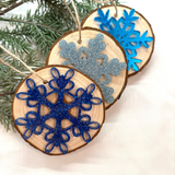 Wood Slice Snowflake Ornament