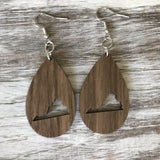 State Drop Earrings-Walnut - Wholesale