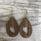 State Drop Earrings-Walnut - Wholesale